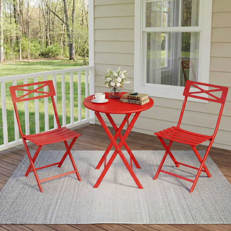 Patio Dining Set, Red
