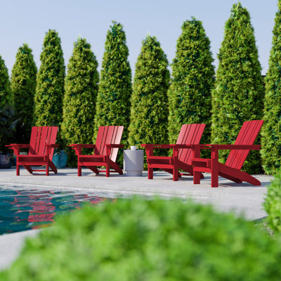 Beorn Commercial Grade All-Weather Adirondack Chairs with Swiveling Cupholder