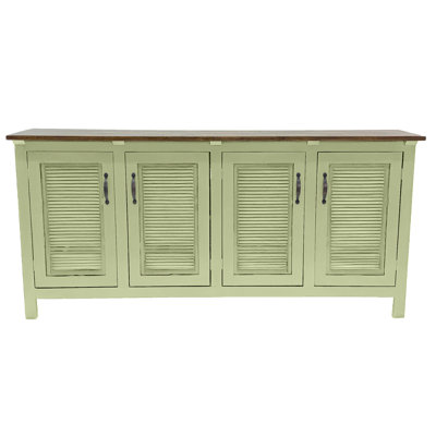 Buffet moderne 80 "en bois massif deux tons avec portes à volets