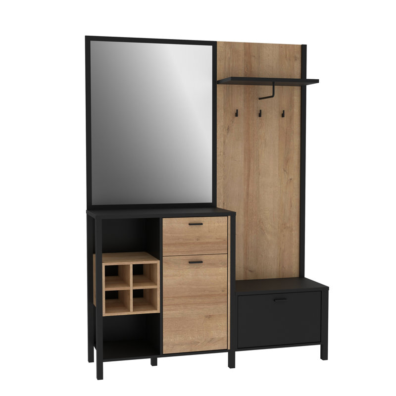 Lorrayne Hall Tree 144.5cm Wide with Shoe Storage