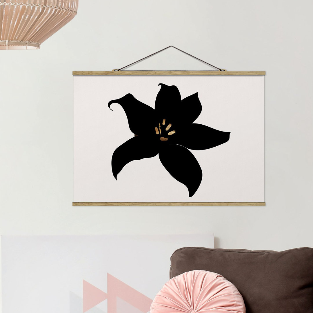 Stoffbild Plant World – Orchid Black and Gold