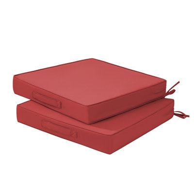 Coussin de chaise de patio imperméable - Polyester rouge avec rembourrage en mousse