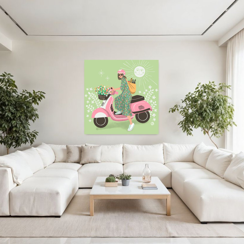 Art contemporain contemporain rétro coloré, H 48 po x l 48 po