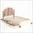 Twin Size Solid Wood Platform Bed with Storage Drawer, Rounded Headboard, No Box Spring Needed, Beige & Deep Natural