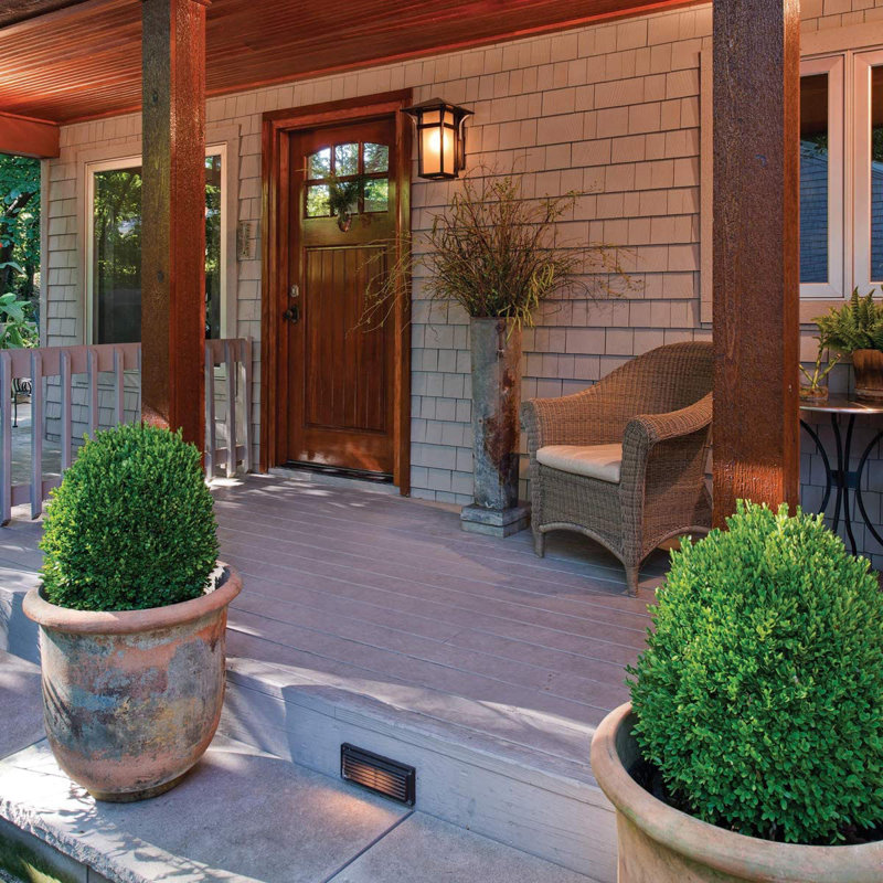 Brick and Step 120V 7.5-in Rectangle Step Light, Bronze, Bulb Included