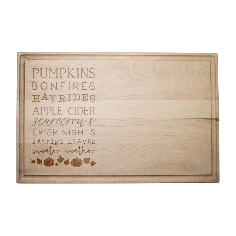 Autumn Things Cutting Board, Natural