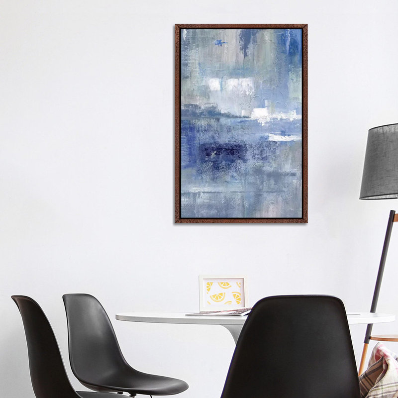 Bay View Indigo - Painting on Canvas, Classic Brown Wood Framed, 101.6 cm H x 66.04 cm W