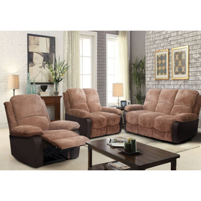 3+2+1 Asbridge Fabric Reclining Sofa Set