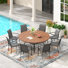 Ensemble repas 9 pièces pour patio avec table ronde de 60 po