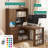 L Shaped Desk,Computer Desk with Drawers,Bookshelf,with LED Light, Corner Desk,Home Office Desk,L-Shaped Study Table Writing Desk,Corner Gaming Computer Desk with Storage