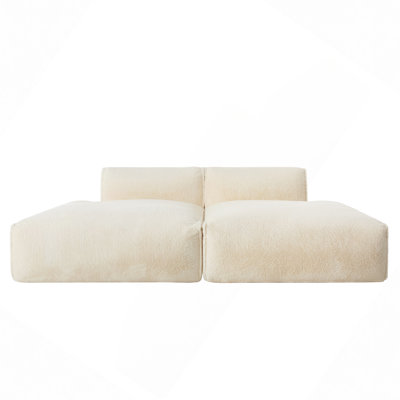 90.0"Oversized Modular Sectional Sofa,Fully Compressed,Spacious Foam-Filled Sofa Bed For Living Room,Elderly - Friendly Design,2 PC Free Combination,No Assembly Required