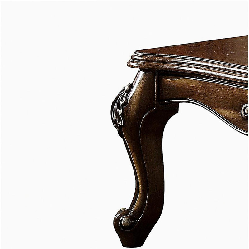 Rustic oak coffee table with Queen Anne legs