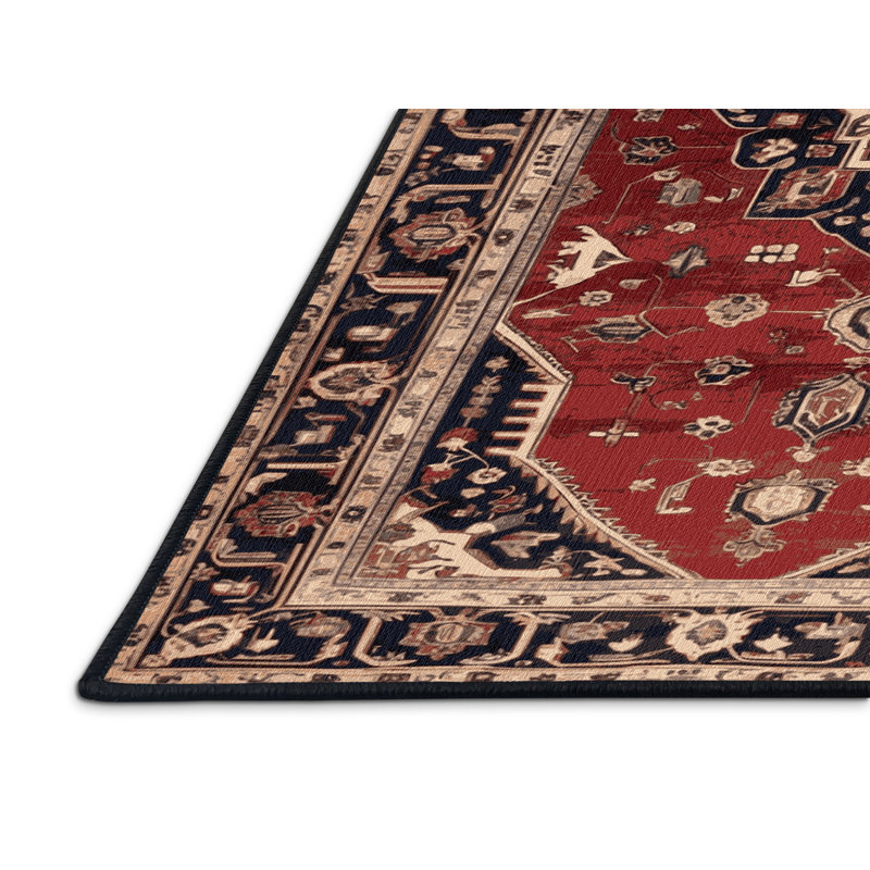 Machine Washable Persian Brown Area Rug, Square 6'