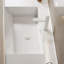 Lede 48" Bathroom Vanity , Wall-mounted Floating White Rectangular Engineered Stone Basin Without Faucet, Striped Shelves Layer, Nature Oak