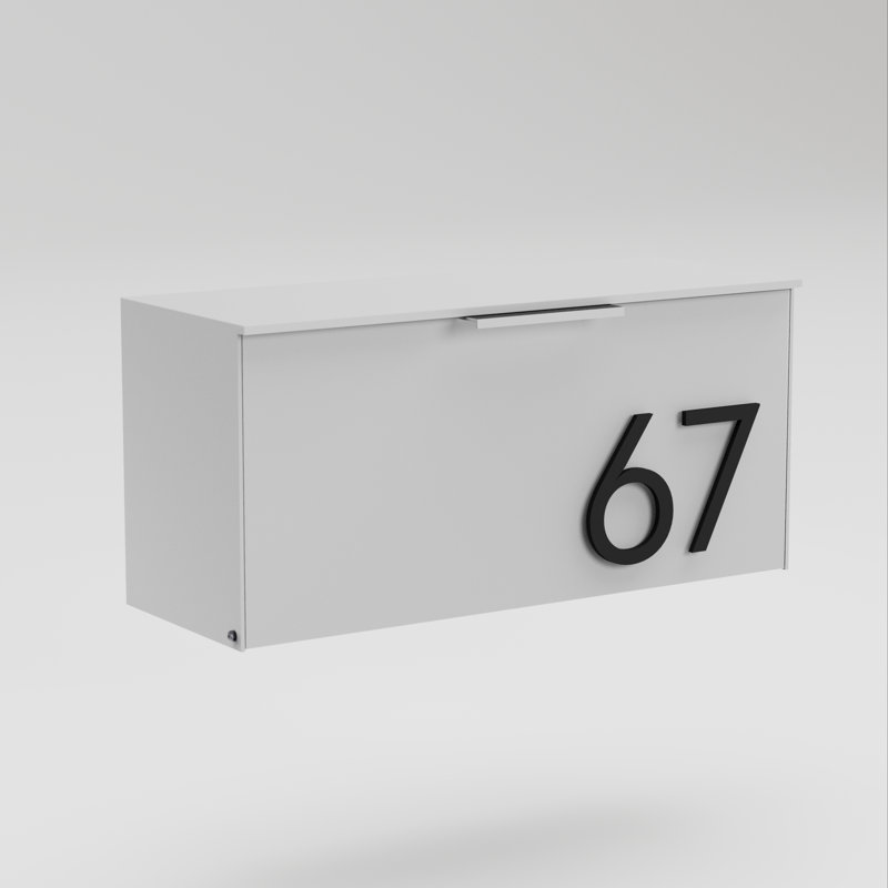 Boîte aux lettres murale Short Stack, Noir, Blanc, Oui