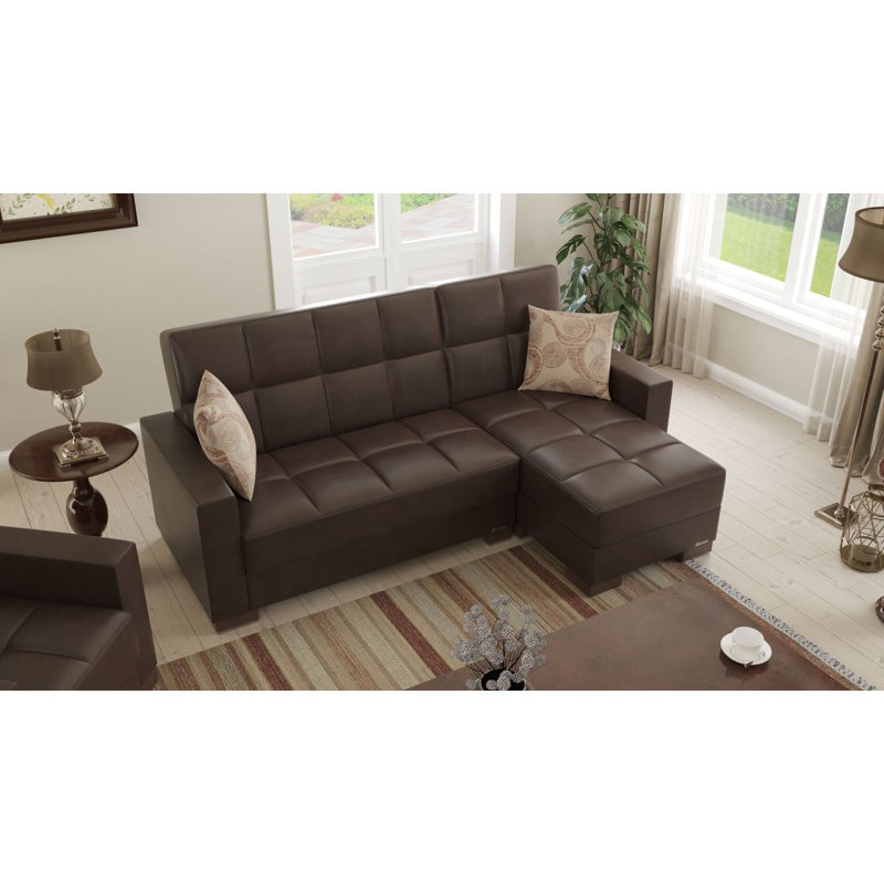 Chaise longue convertible avec rangement Primenest Nimbusflow, Brun