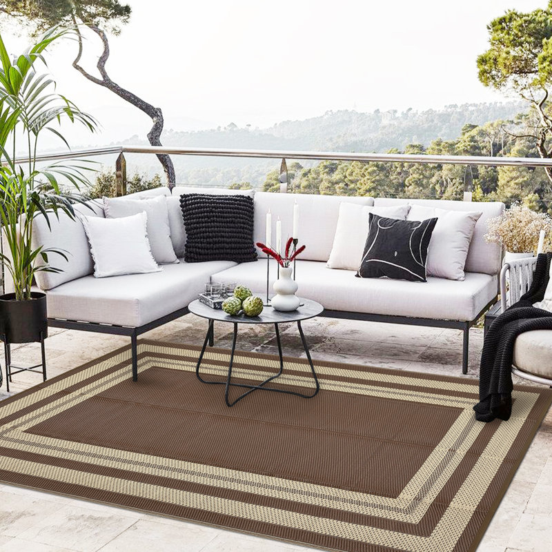Tapis d'extérieur Tapis de paille en plastique imperméable et réversible pour patio Tapis de sol léger et facile à nettoyer pour l'extérieur