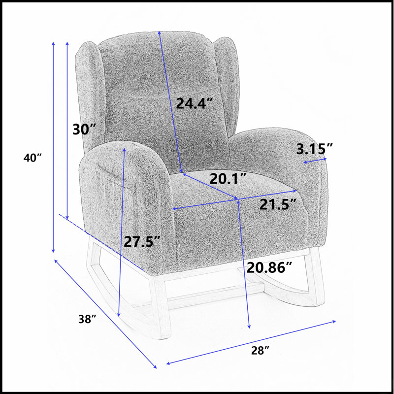 Chaise berçante en tissu 049-Teddy