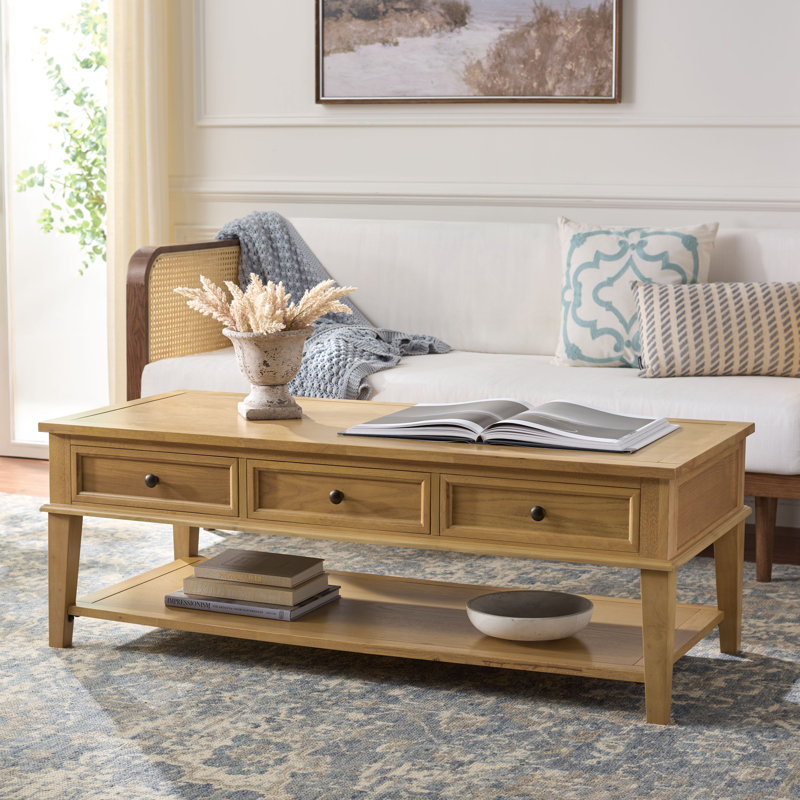 Samira Coffee Table with Storage, Natural