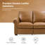 Canapé inclinable électrique en cuir véritable rembourré de duvet synthétique 86,25 po-1423949425