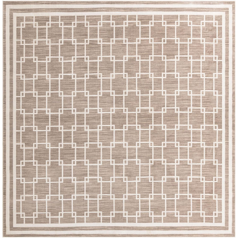 Tapis beige contemporain Ogorman, Carré 10 pi
