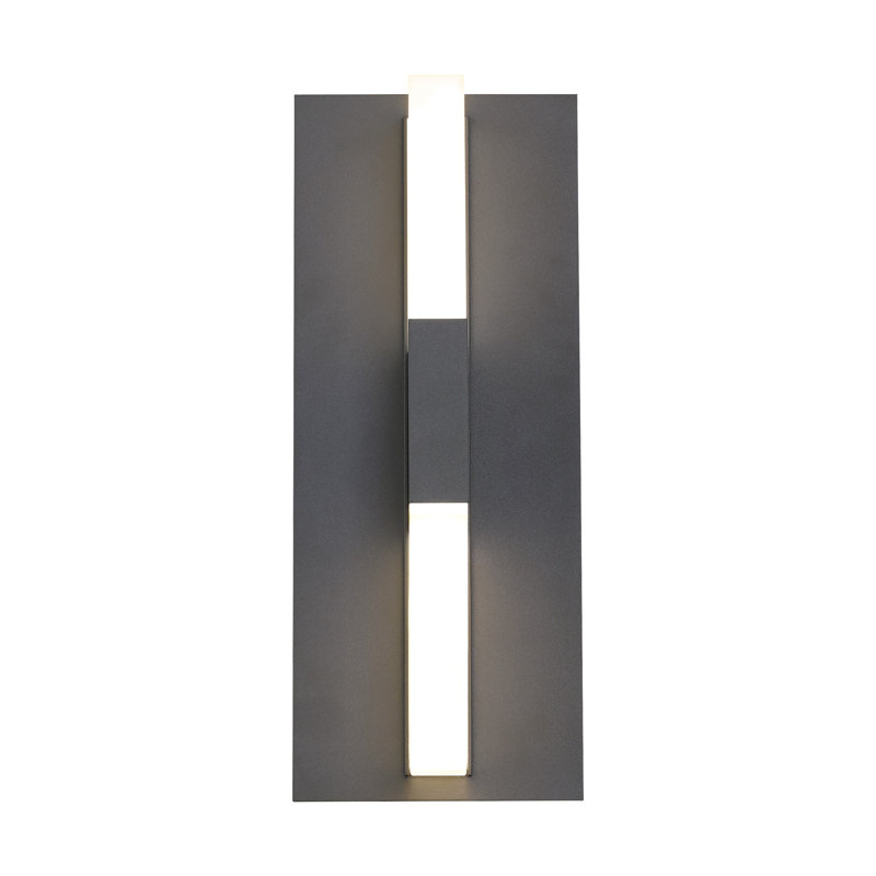Lyft LED Outdoor Armed Sconce, Charcoal, 12.5" H x 5" W x 5" D