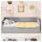 Gray Solid Wood Daybed with Roll-Out Trundle and Two Storage Drawers