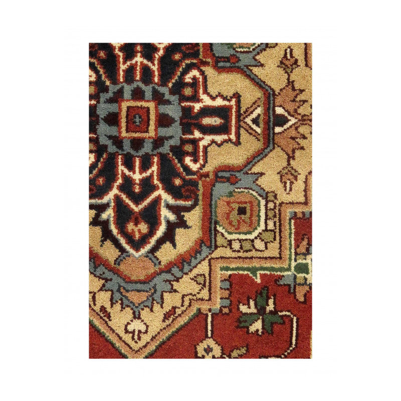 Tapis rouge en laine d'agneau unique 9 pi x 5 pi 11 po Ushba