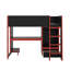 Lit mezzanine en bois avec bureau intégré, garde-robe, DEL et tiroir-99830322