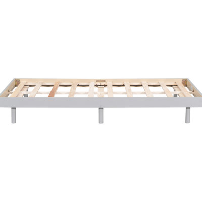 Twin Size Bed In Elegant Grey With A Floating Platform For Bedroom Frame Beds