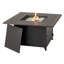 Heron 42" Square Gas Fire Pit Chat Table With Clear Glass Fire Beads
