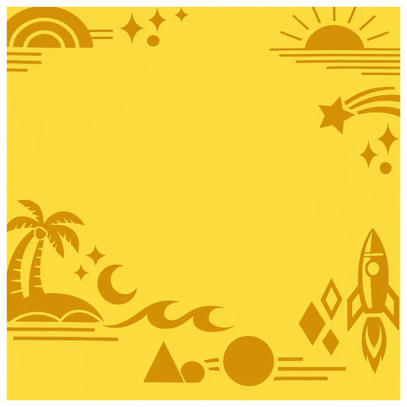 Coussins Yellow Beach Rocket Scene, 16 x 16 inches