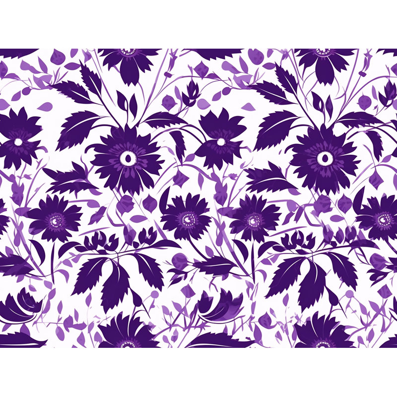 Machine Printed Comforter, King Comforter, Purple/White