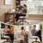 Tufted Button Double Layer Padding Faux Leather Swivel Office Chair-180711478