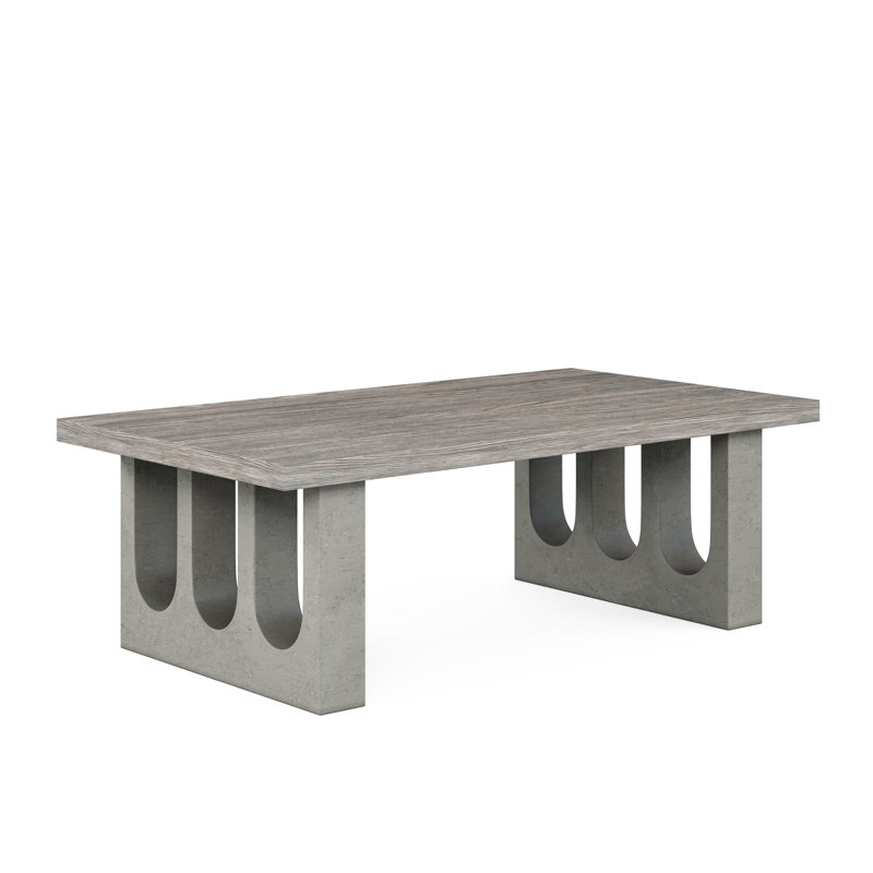 Gray Rectangular Transitional Wood Cocktail Table