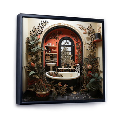 " Red Modern Bathroom Charm I "