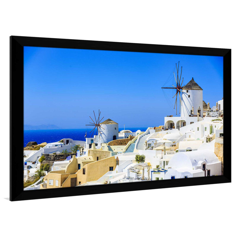 «Grèce», reproduction de photo encadrée, H 21,5 po x l 27,5 po x P 0,75 po, Cadre noir