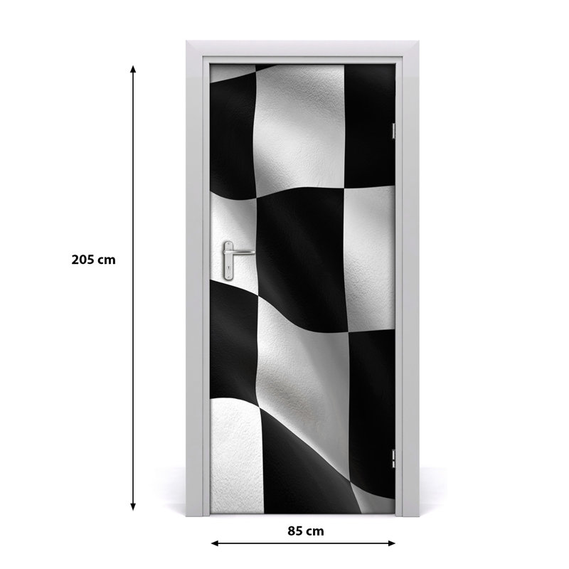 Home Finish Flag Door Decal