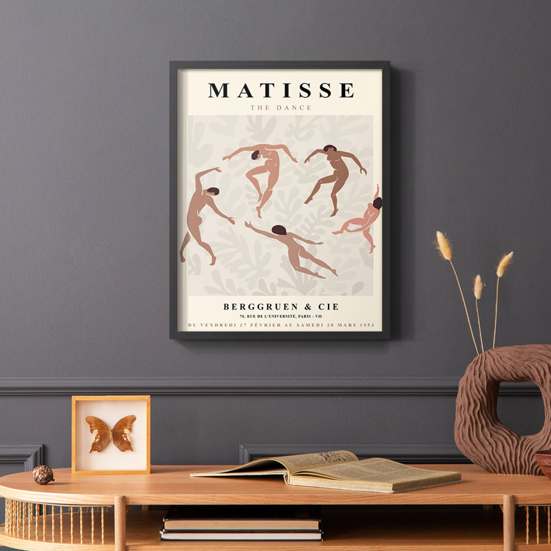 Matisse CXCIX Framed Print - Solid Wood, Black, 14" H x 11" W
