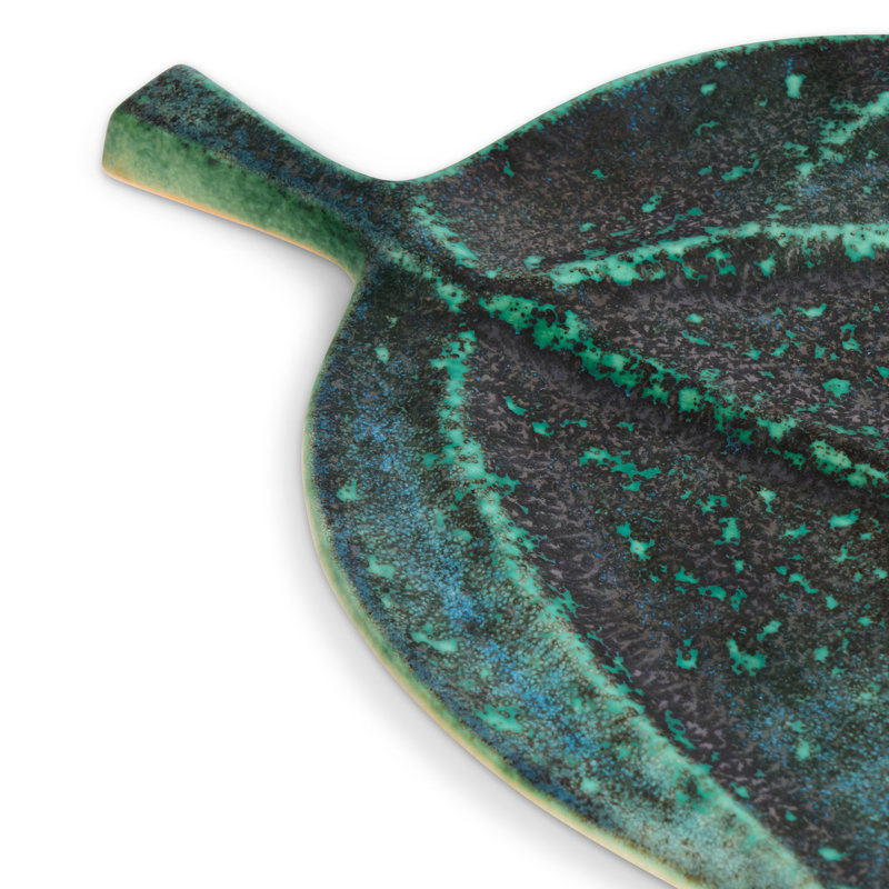 Cenote Leaf Platter, 0.75" H x 12.5" W x 6.75" D