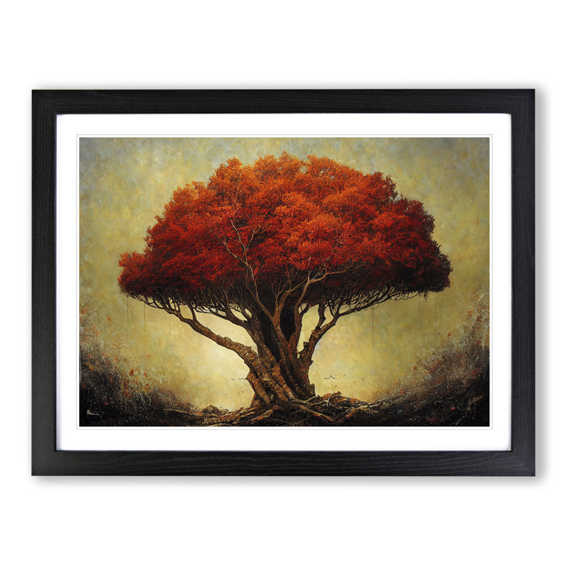 Shimmering Tree - Framed Print, Black, 46cm H x 64cm W x 2cm D