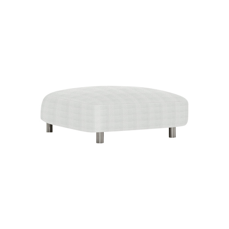 Avanni Outdoor Ottoman, Silver, White Sunbrella 6063-000