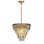 4-Light 16" Glam Tier Chandelier With Crystal Accents