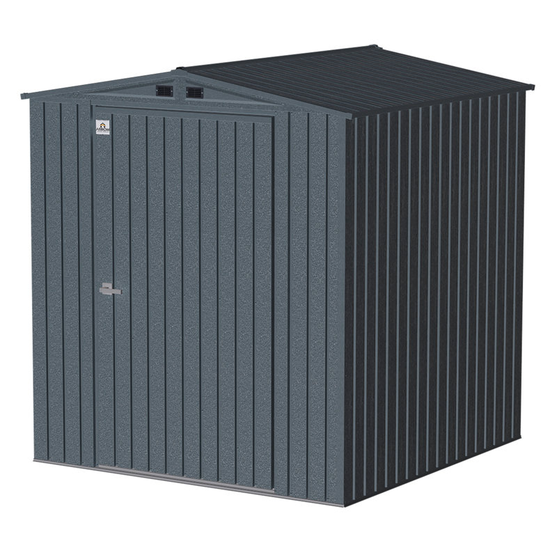 Anthracite Gray 6' x 6' Steel Storage Shed with Double Doors