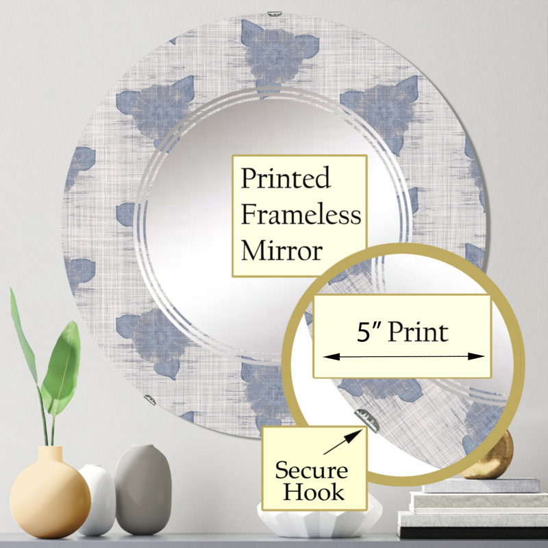 Miroir mural vintage à motif floral, 24 po x 24 po