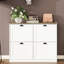 Rangement pour chaussures autoportant - 4 tiroirs et armoire arrière blanche