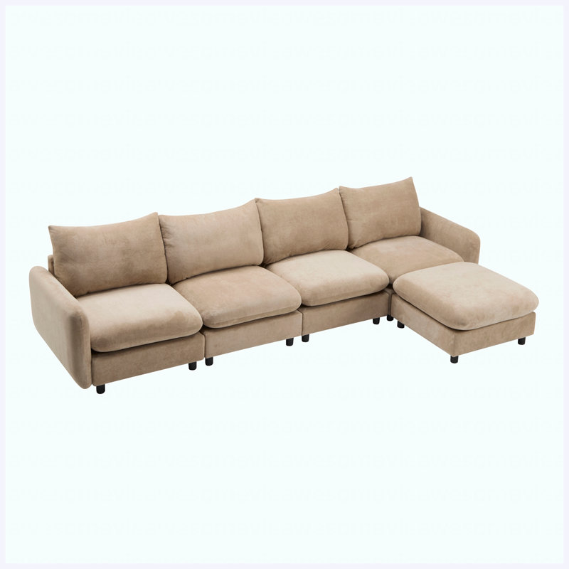 130'' Velvet Sectional