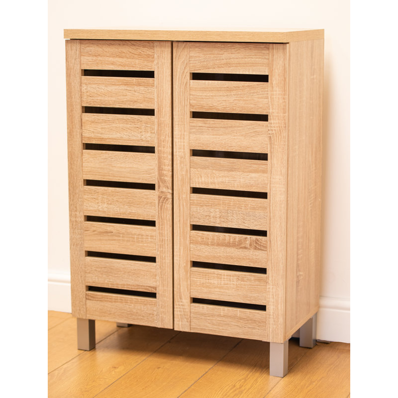 Osvaldo 8 Pair Shoe Storage Cabinet, Oak
