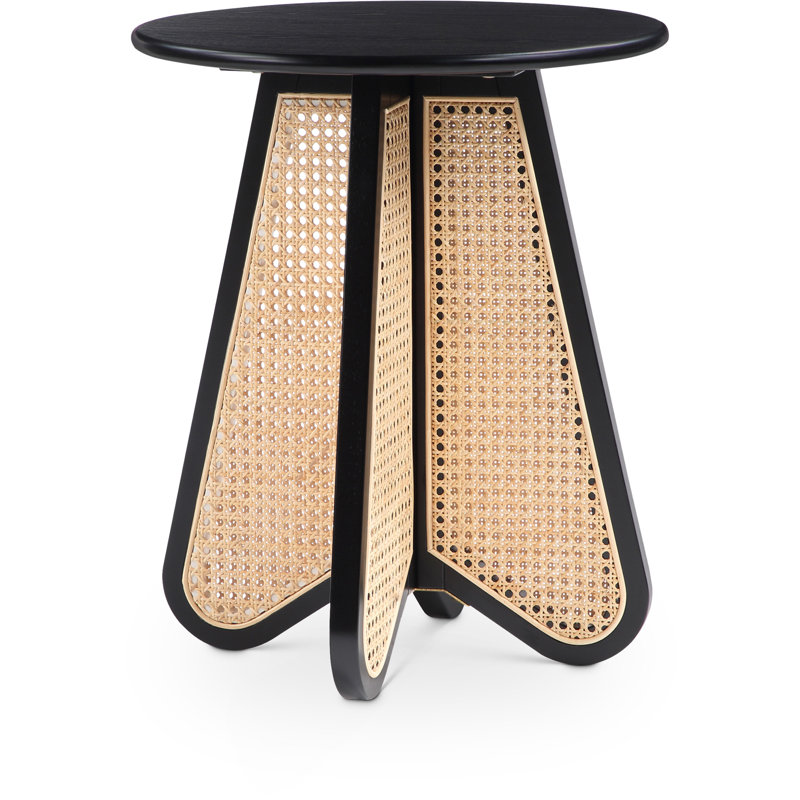 Table de bout en bois massif , Noir