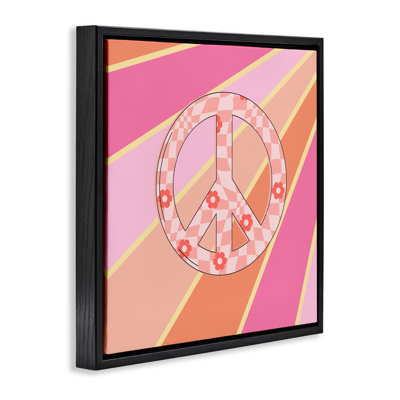 Cadre flottant Beaming Floral Peace Symbole, design par Jesse Keith